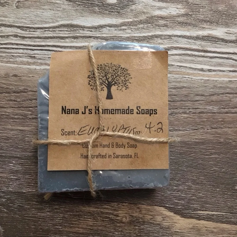 Homemade Eucalyptus & Cotton, Green Tea, Eucalyptus Bar Soap NEW